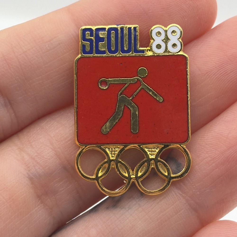 1988 Seoul Summer Olympics Bowling Event Lapel Hat Pin